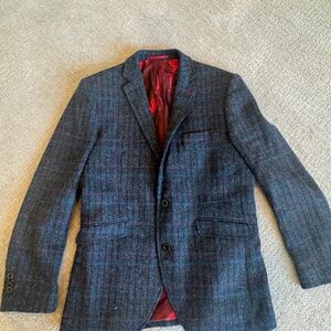 Harris Tweed of Scotland Blue Wool Blazer Jacket